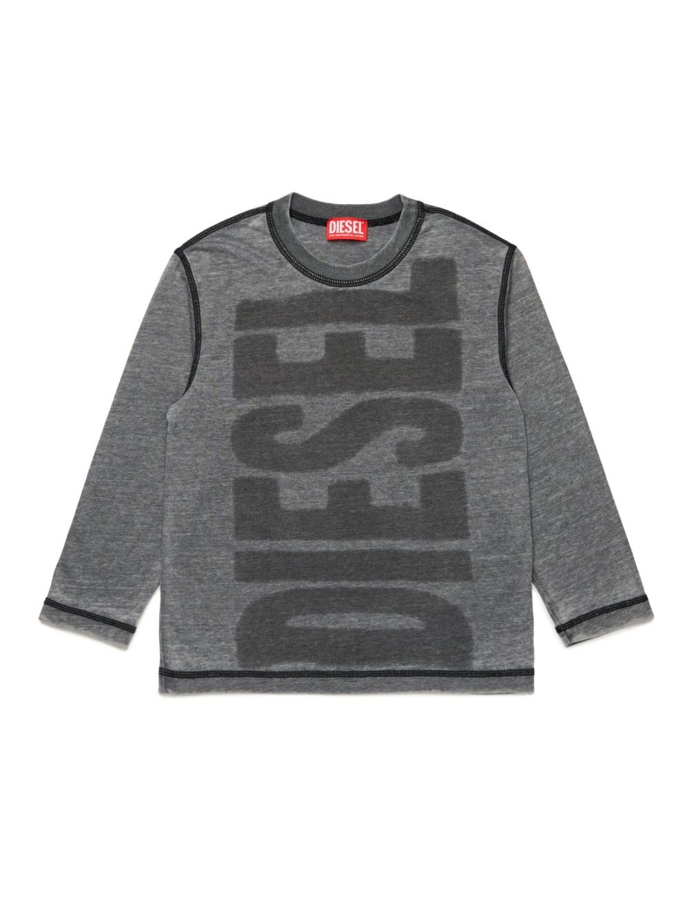 Diesel Kids logo印花长袖T恤 - 黑色