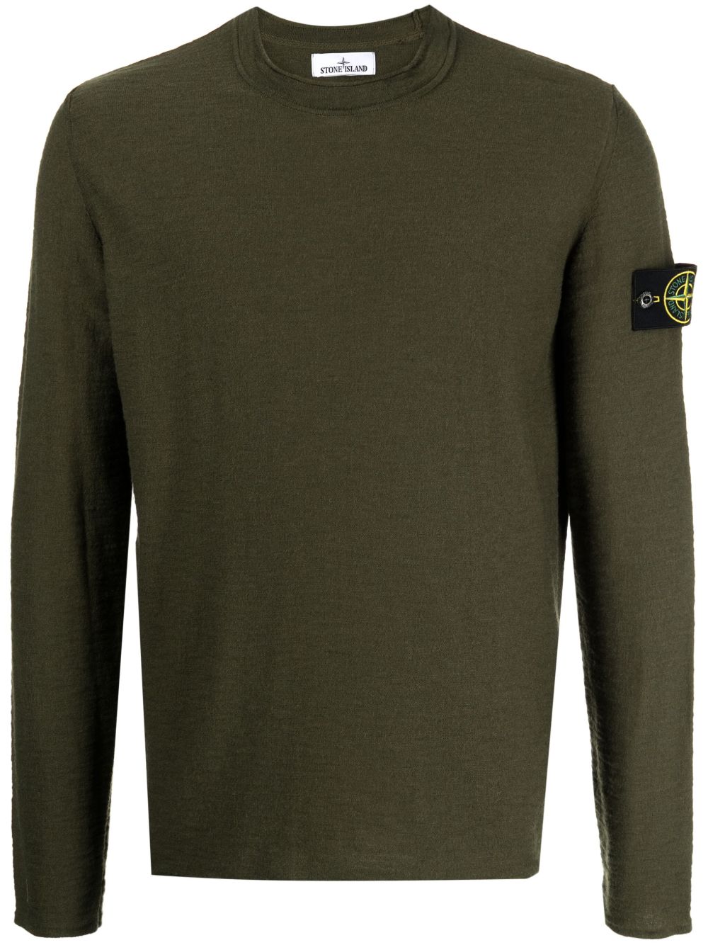 Stone Island 罗盘贴花圆领毛衣 - 绿色