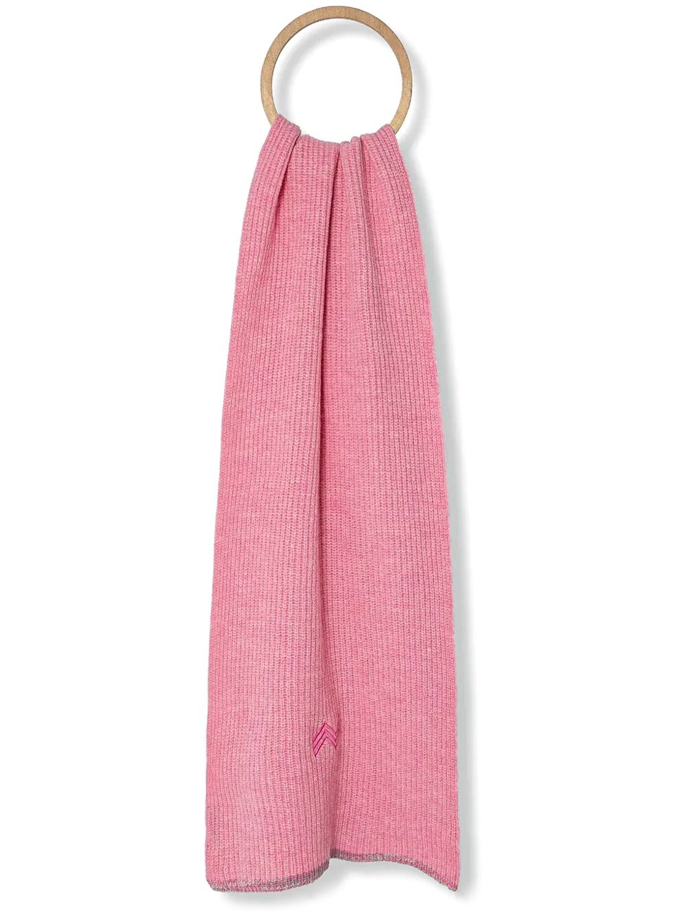 Missoni logo-embroidered scarf - 粉色
