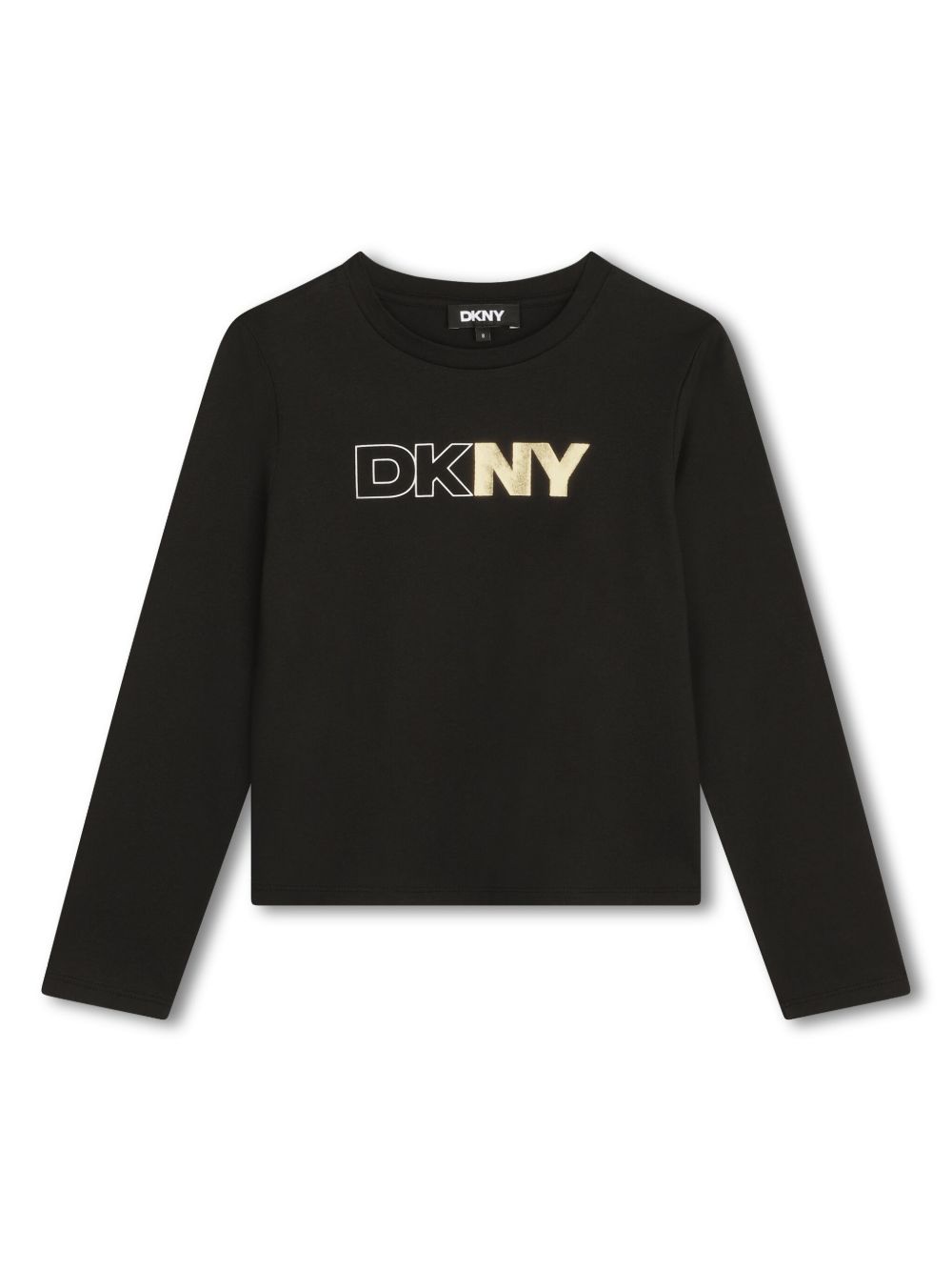 Dkny Kids logo印花棉T恤 - 黑色