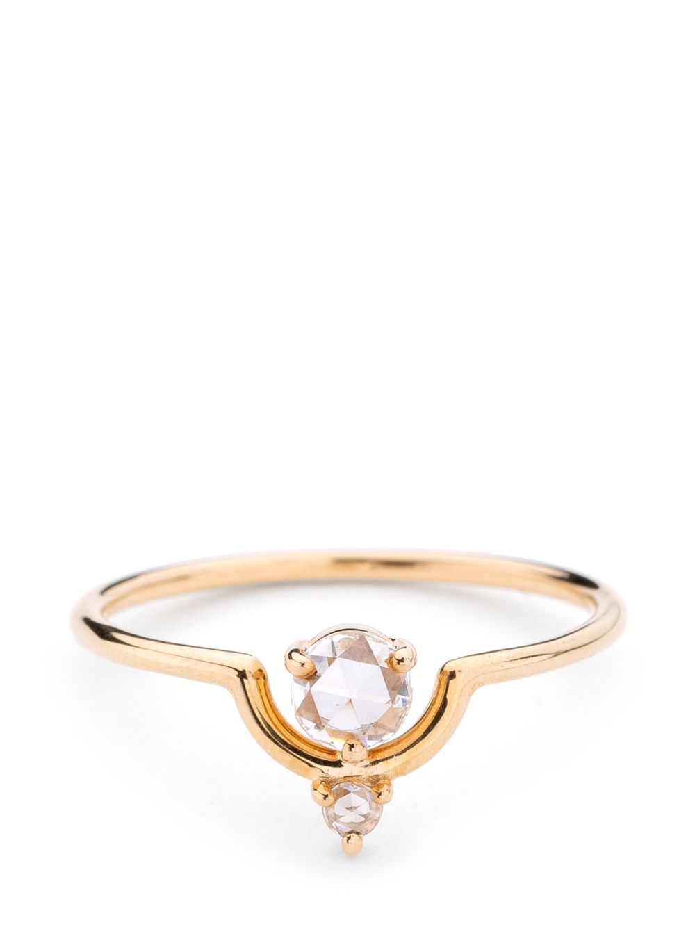 WWAKE 14kt yellow gold Nestled diamond ring - 金色