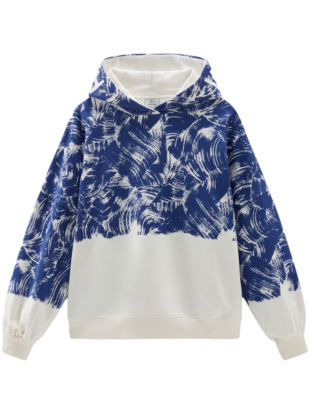Woolrich 油漆印花棉连帽衫 - 蓝色