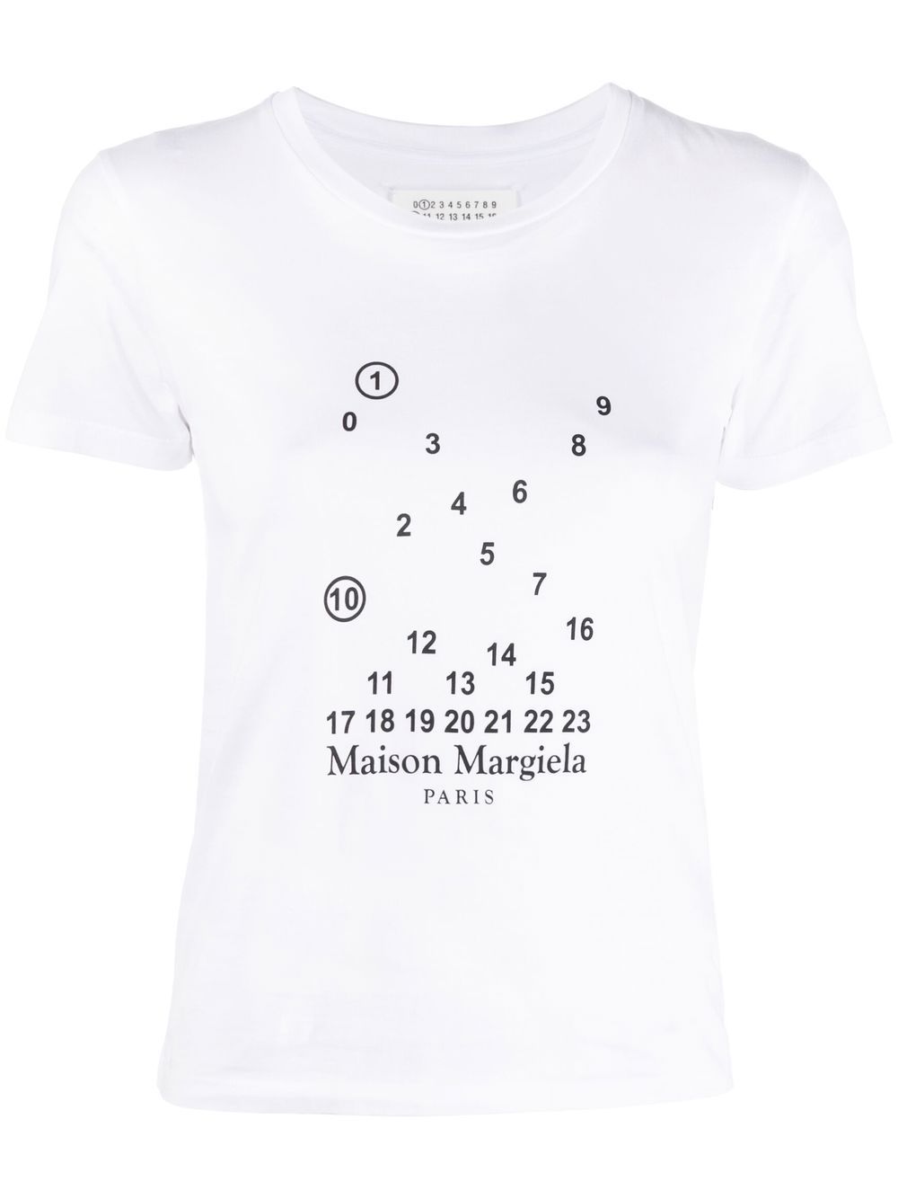 Maison Margiela 数字图案棉T恤 - 白色