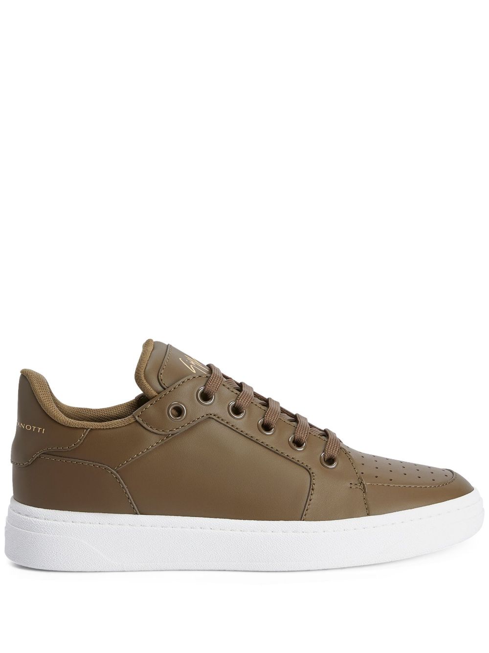 Giuseppe Zanotti 皮质系带运动鞋 - 绿色