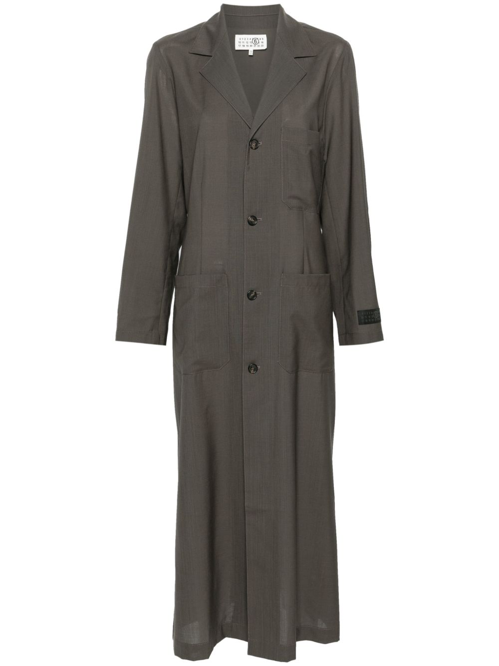 MM6 Maison Margiela 单排扣初剪羊毛外套 - 灰色