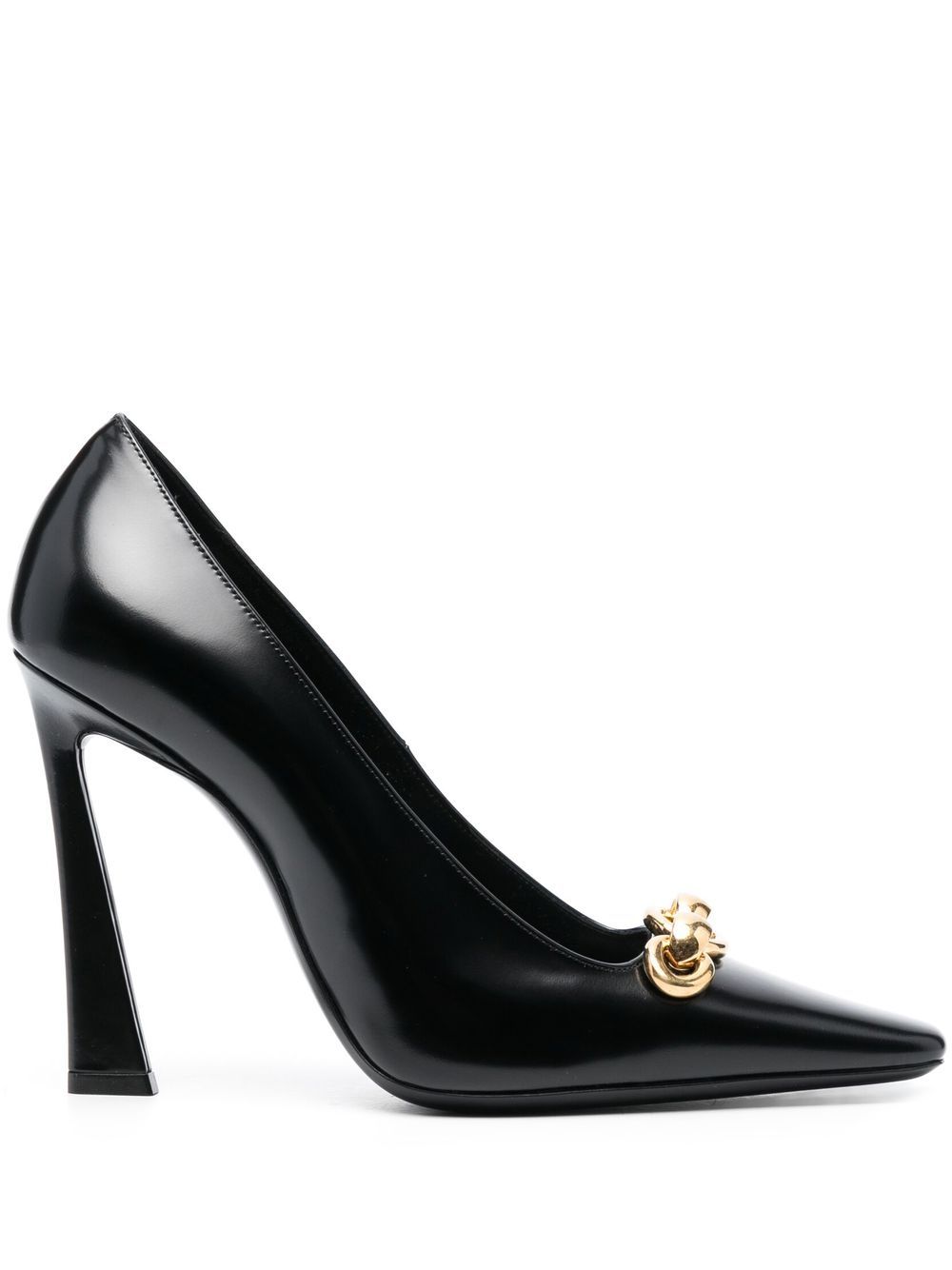 Saint Laurent Silvana 搭链高跟鞋 - 黑色