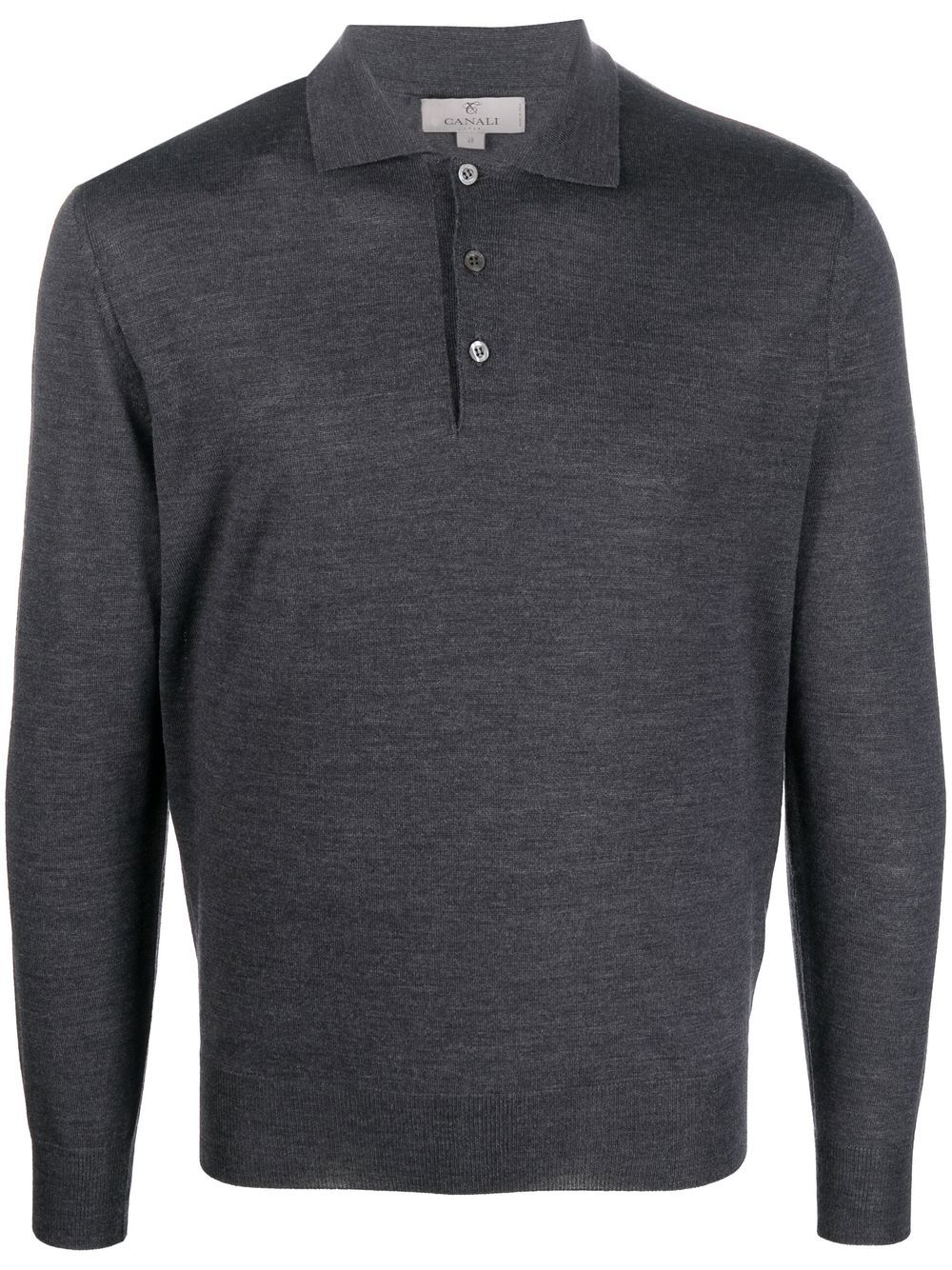Canali 美利诺羊毛混纺polo衫 - 灰色