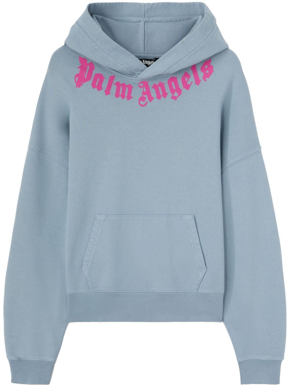 Palm Angels logo印花棉连帽衫 - 灰色