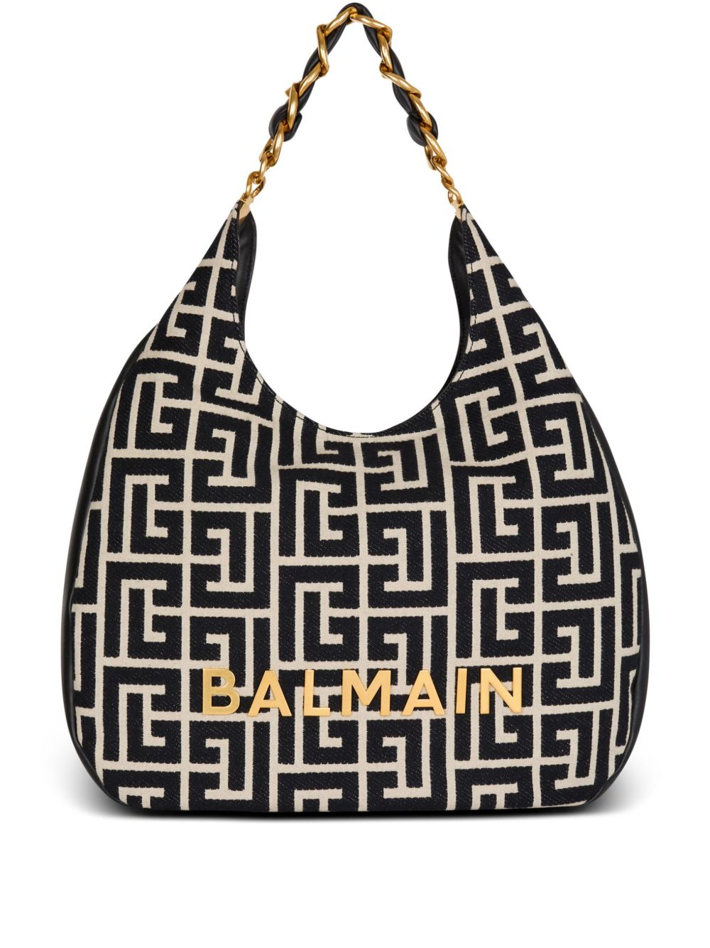 Balmain 1945 Soft Hobo 大号单肩包 - 黑色