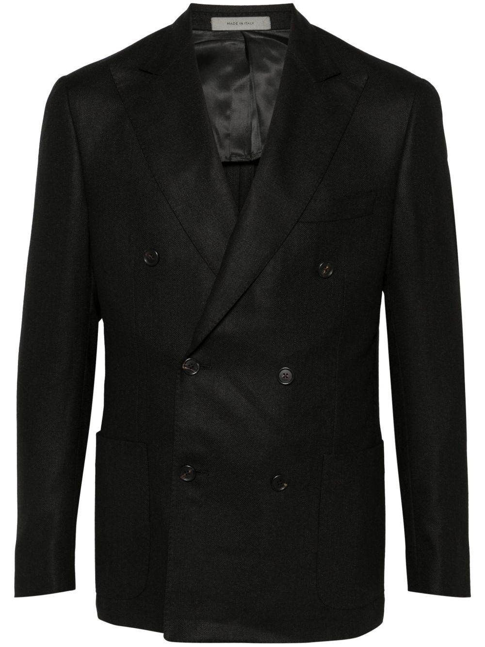 Corneliani 双排扣西装夹克 - 黑色