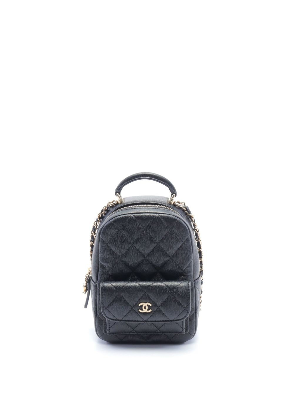 CHANEL Pre-Owned 菱纹绗缝双肩包（2020年代典藏款） - 黑色