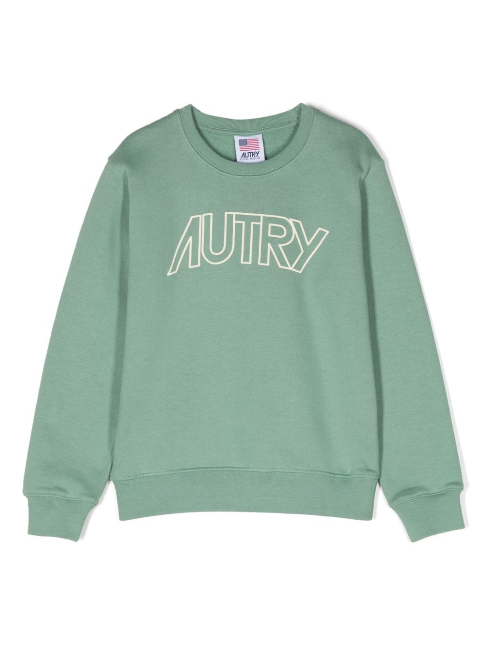 Autry Kids logo印花棉毛衣 - 绿色