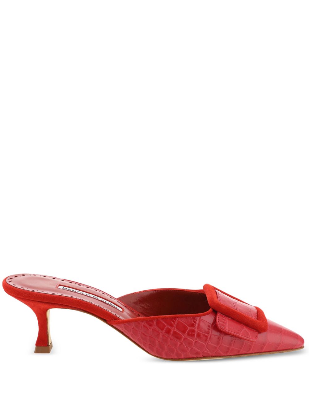Manolo Blahnik Maysale 低跟穆勒鞋（5厘米） - 红色