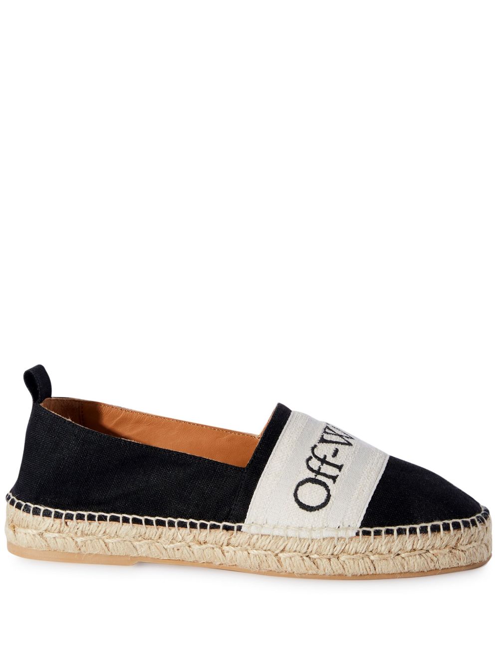 Off-White Bookish logo饰带草编鞋 - 黑色