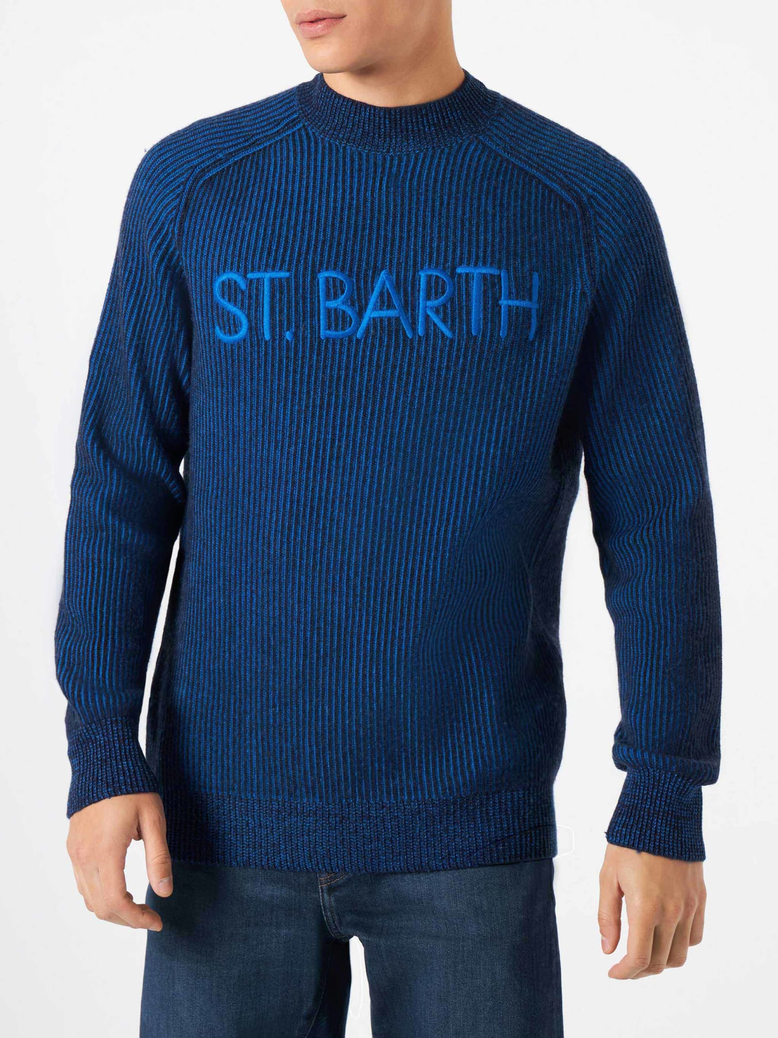 MC2 Saint Barth 达沃斯 蓝色半高领毛衣