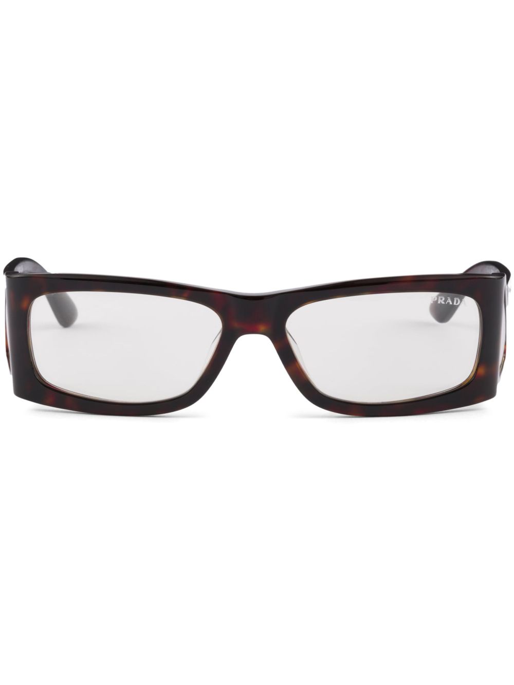 Prada Eyewear 长方形框太阳眼镜 - 褐色
