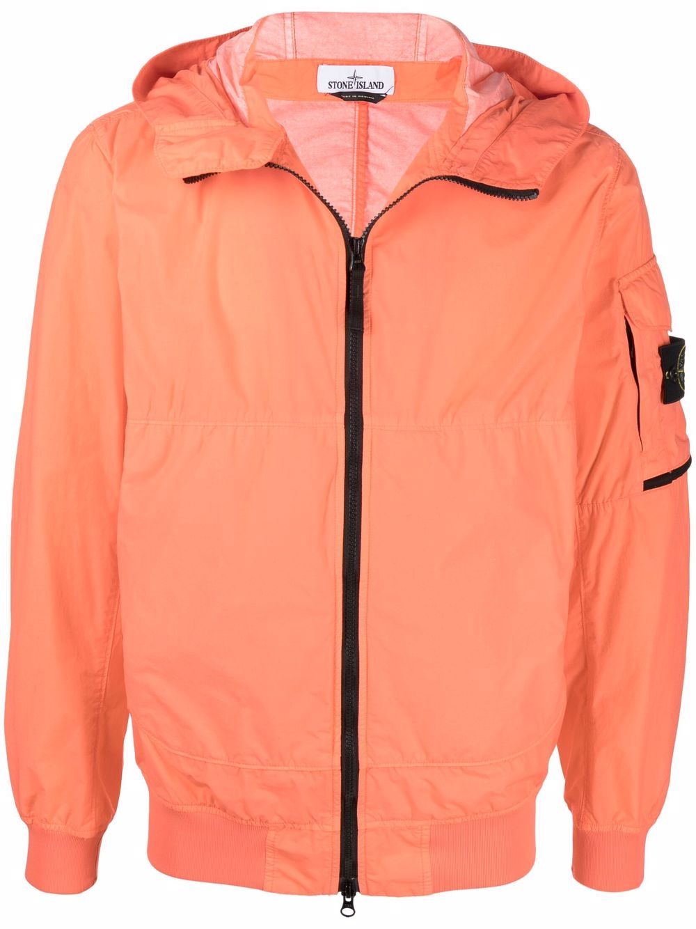 Stone Island Compass 徽章轻薄连帽夹克 - 橘色