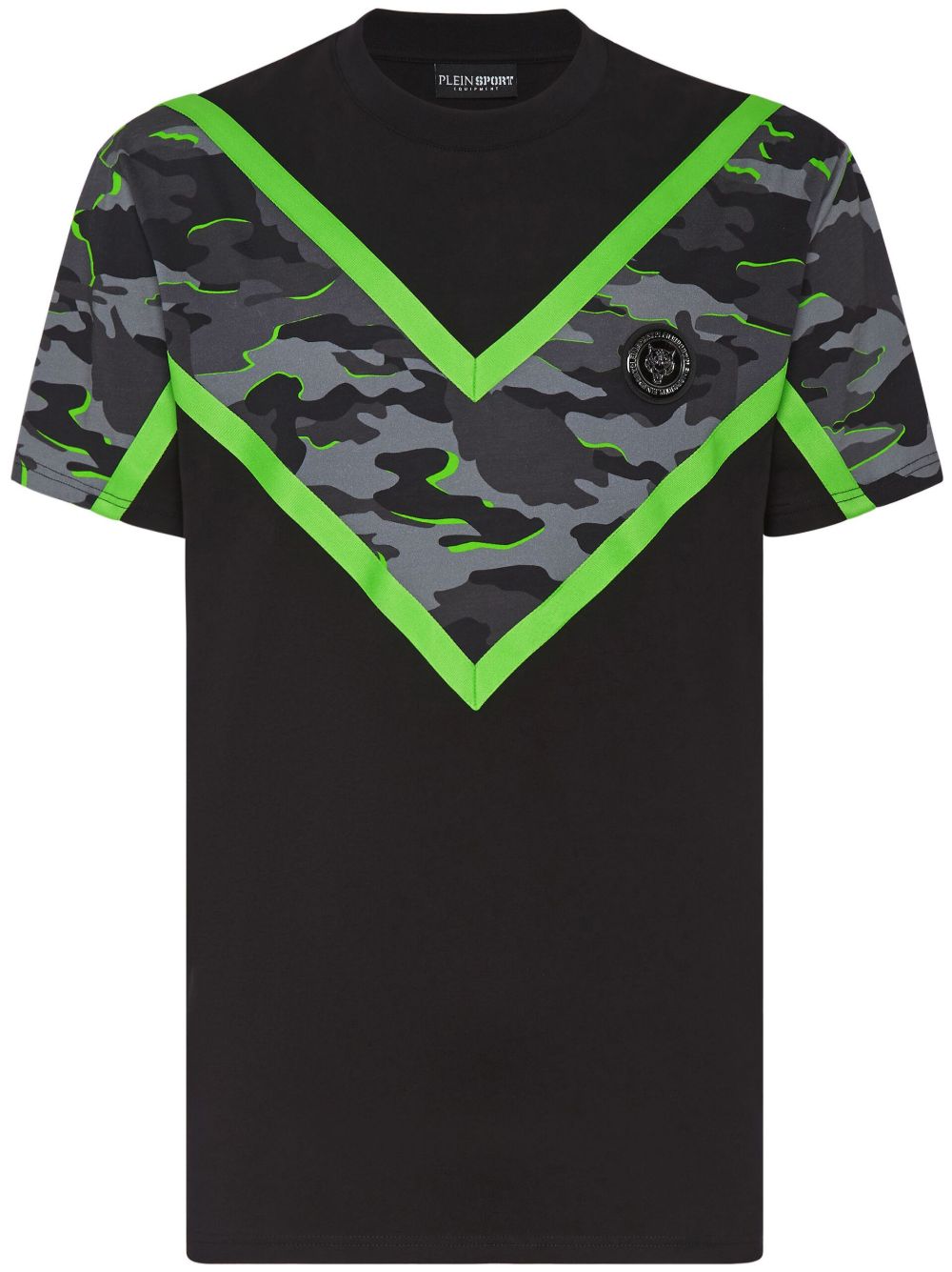 Plein Sport SS Neon Amazon Edition 迷彩印花 T恤 - 黑色