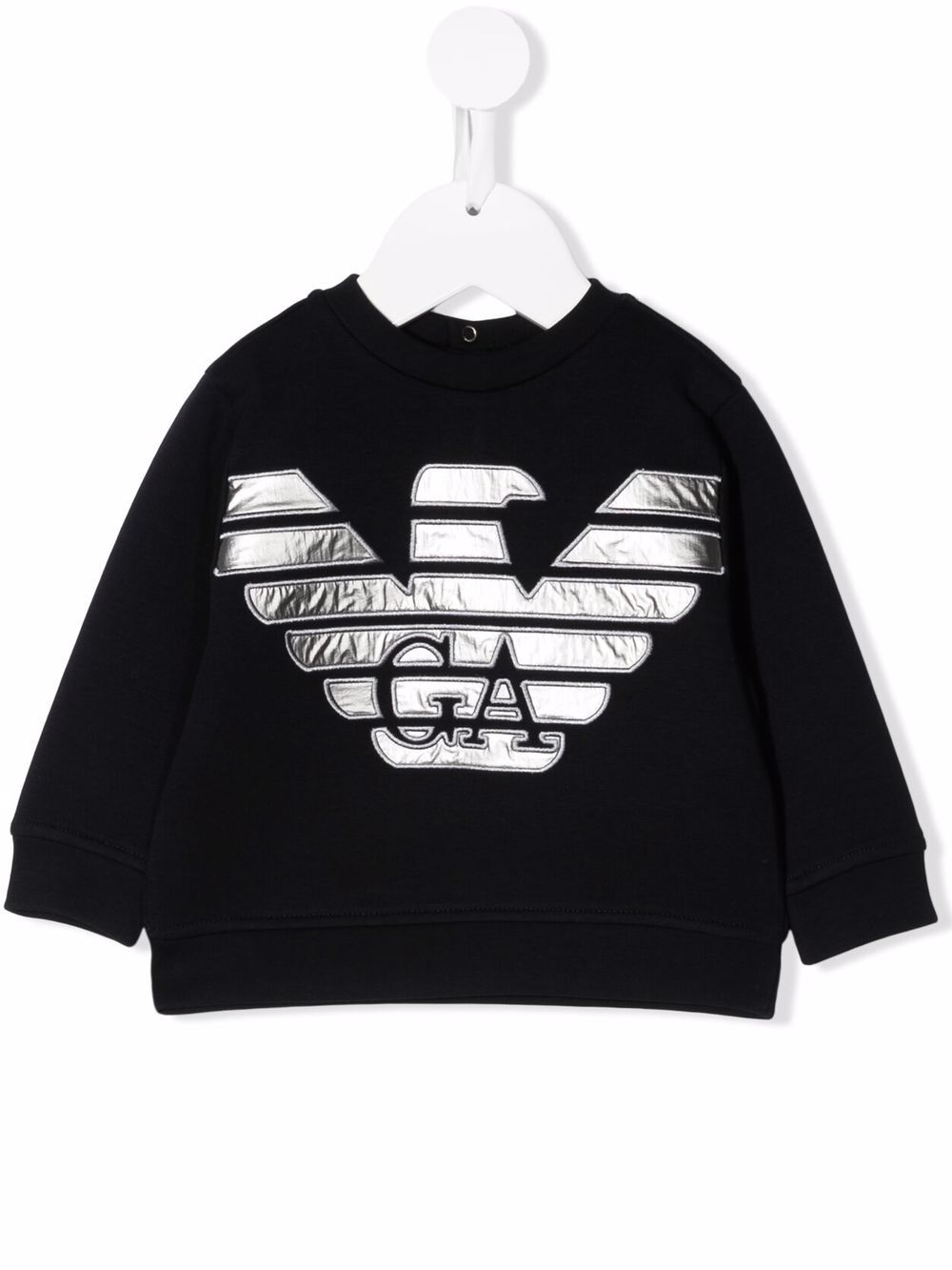 Emporio Armani Kids logo圆领卫衣 - 蓝色