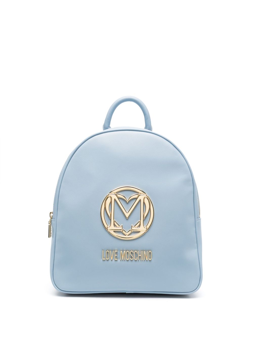 Love Moschino logo标牌中号双肩包 - 蓝色