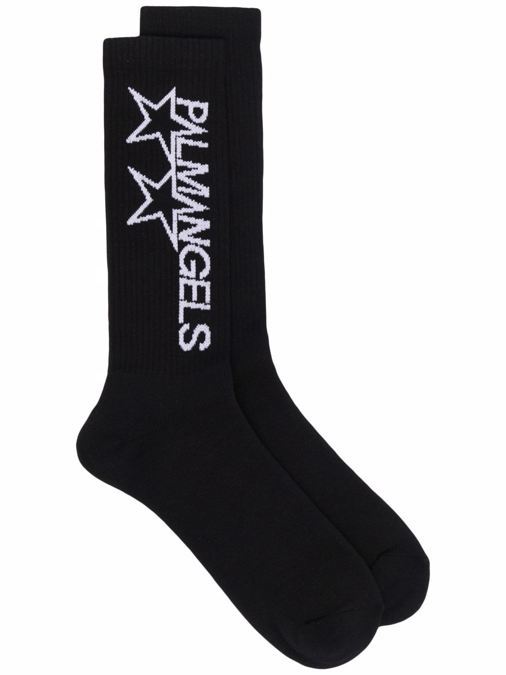 Palm Angels logo嵌花针织袜 - 黑色