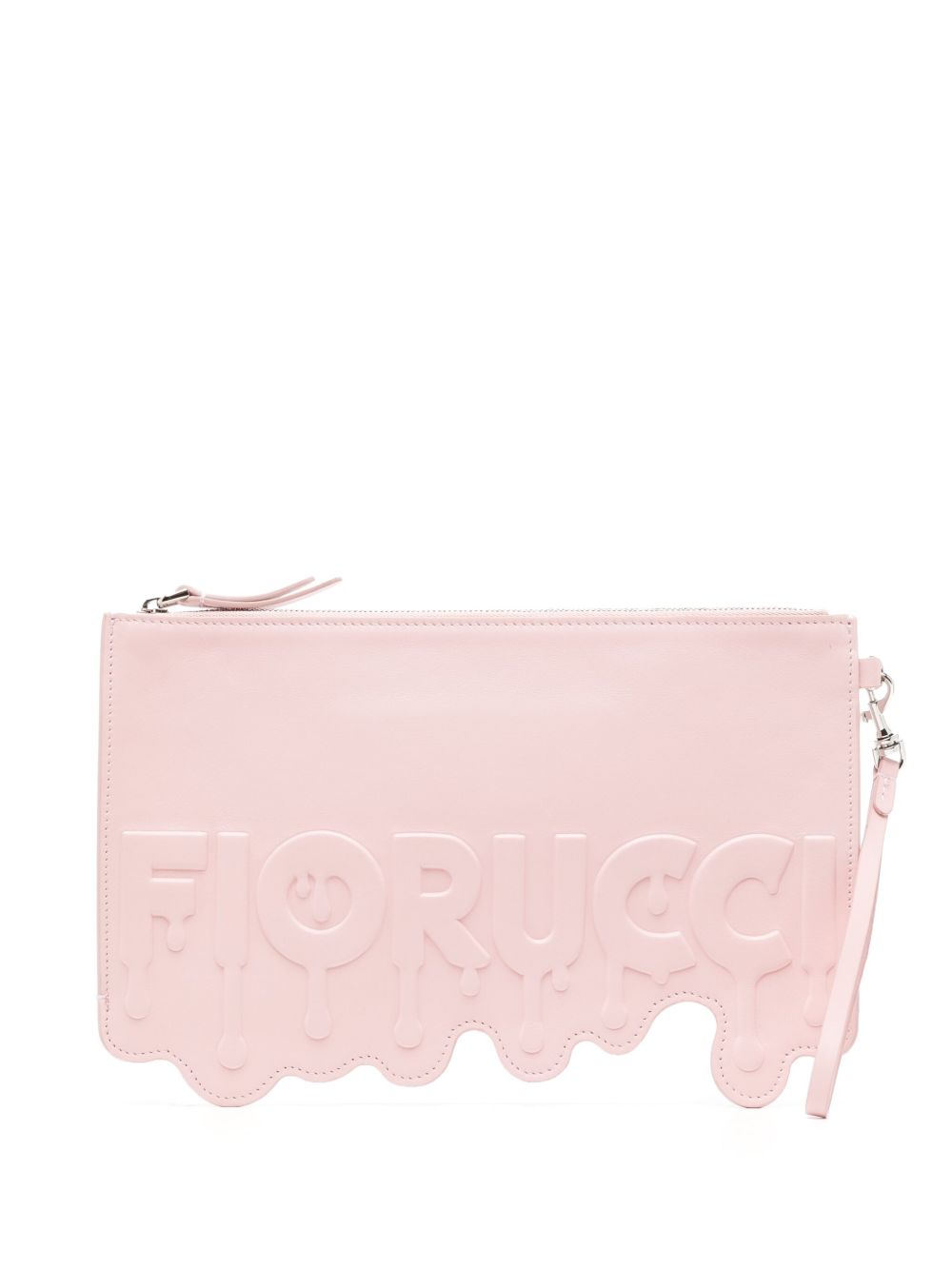 Fiorucci 融化效果皮质手拿包 - 粉色