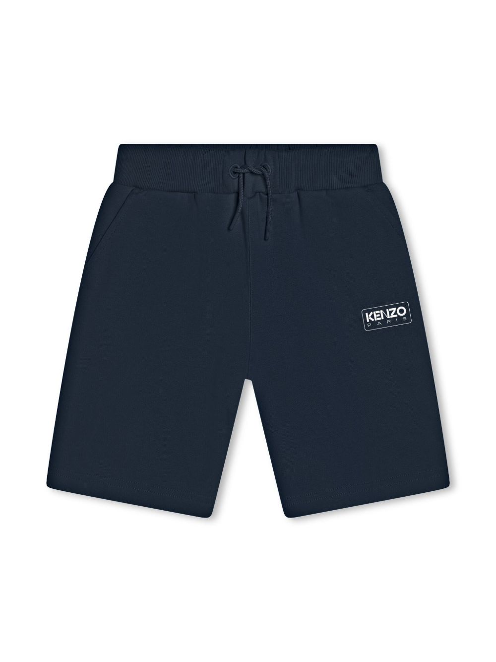 Kenzo Kids logo印花棉短裤 - 蓝色