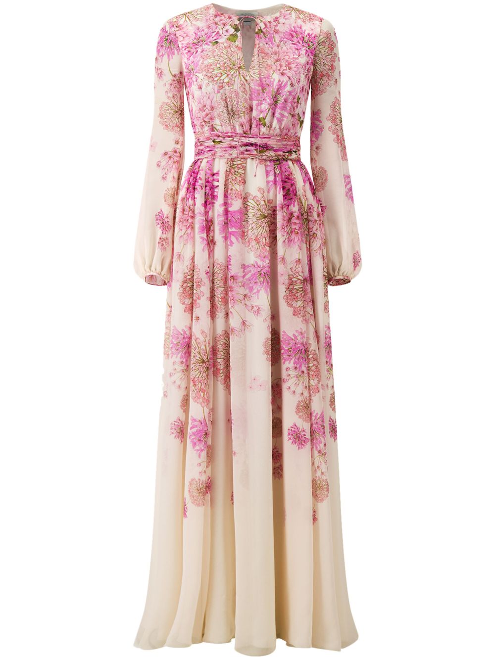 Giambattista Valli Saint-Rémy 真丝超长连衣裙 - 粉色