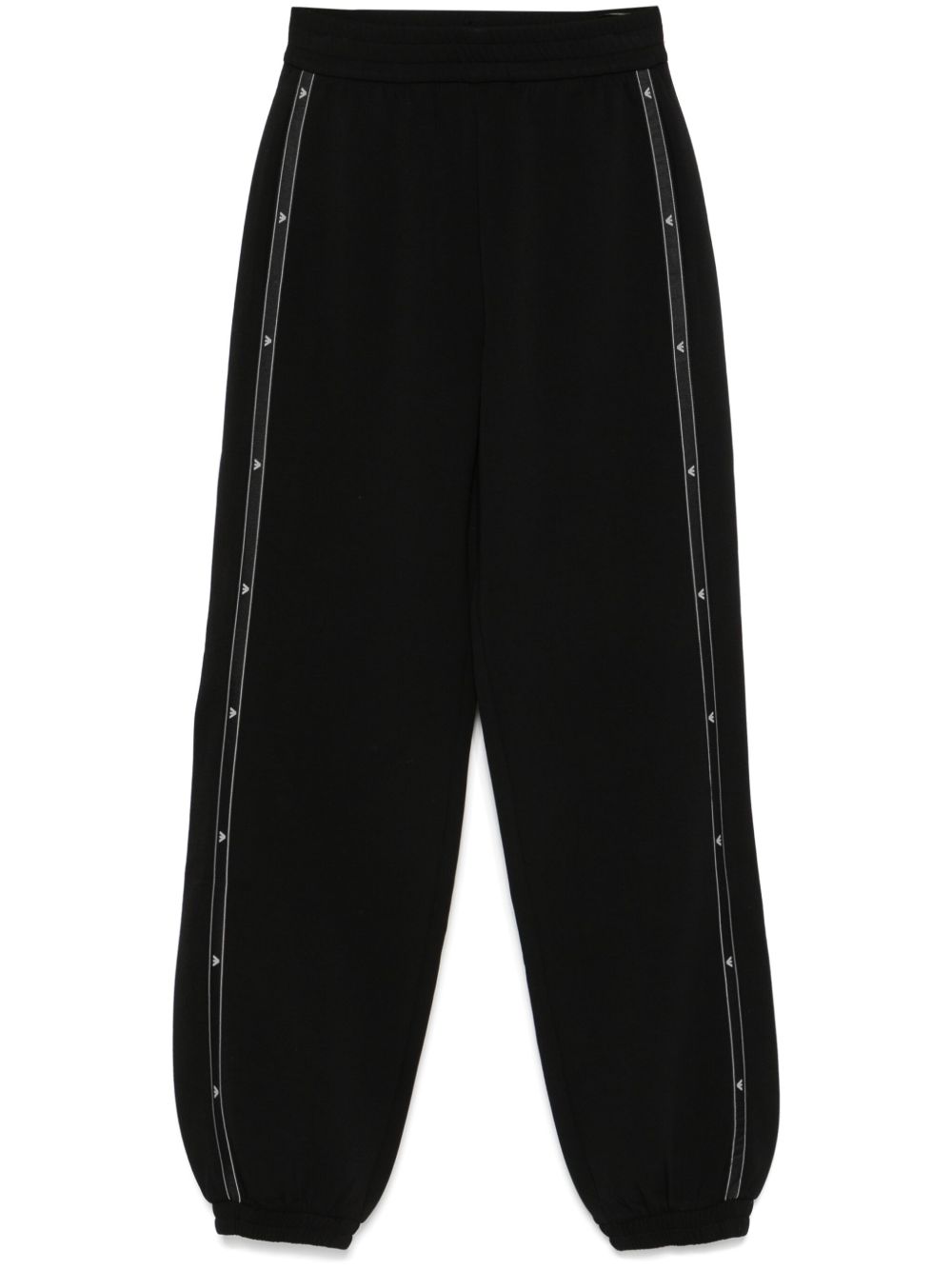 Emporio Armani logo织带运动裤 - 黑色