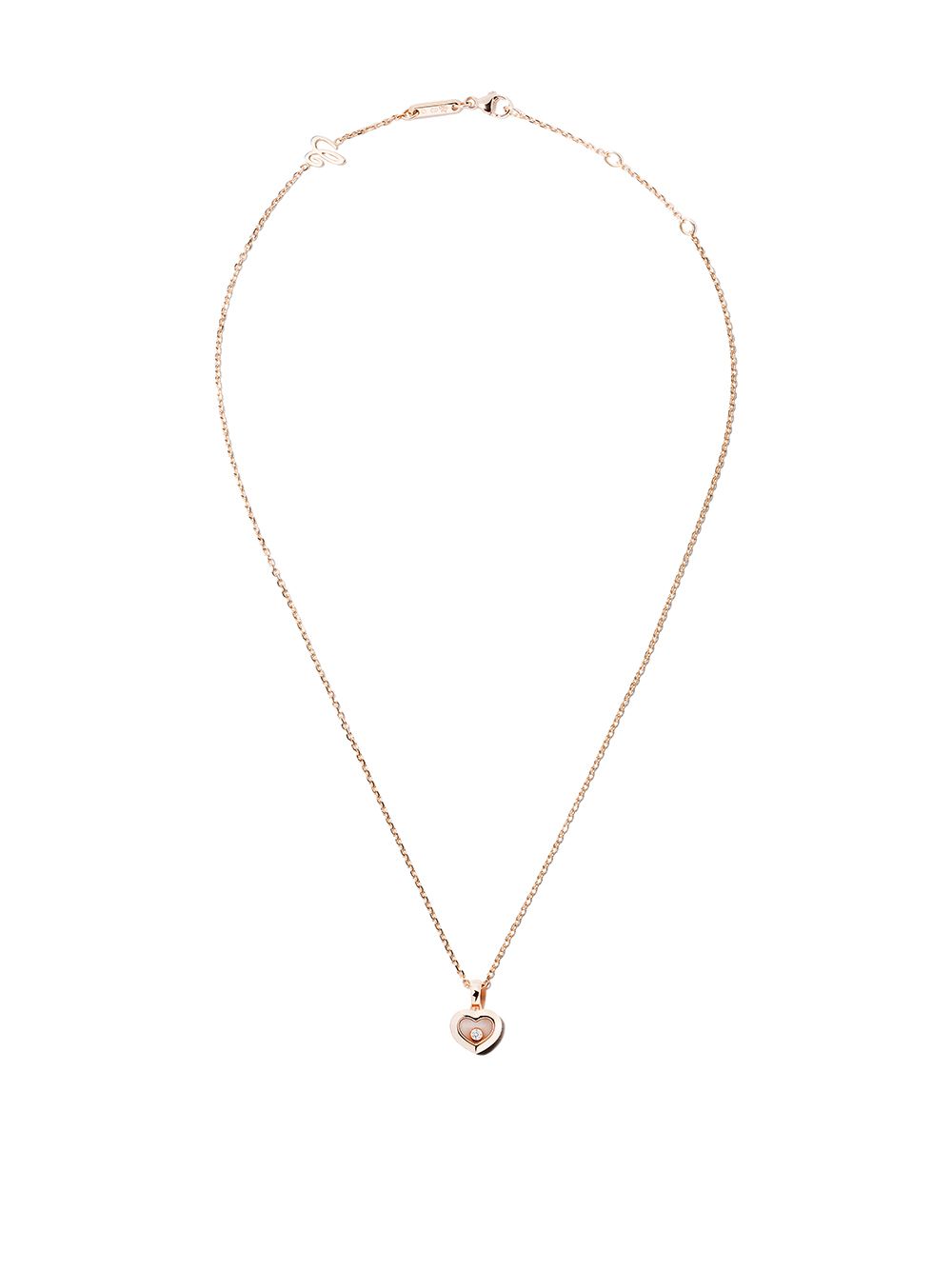 Chopard 18k玫瑰金Happy Diamonds Icons吊坠项链 - 粉色