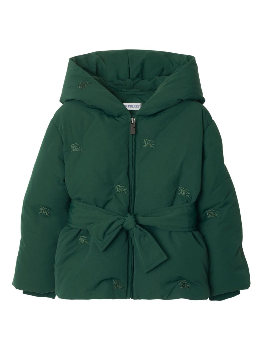 Burberry Kids Equestrian Knight 刺绣夹克 - 绿色
