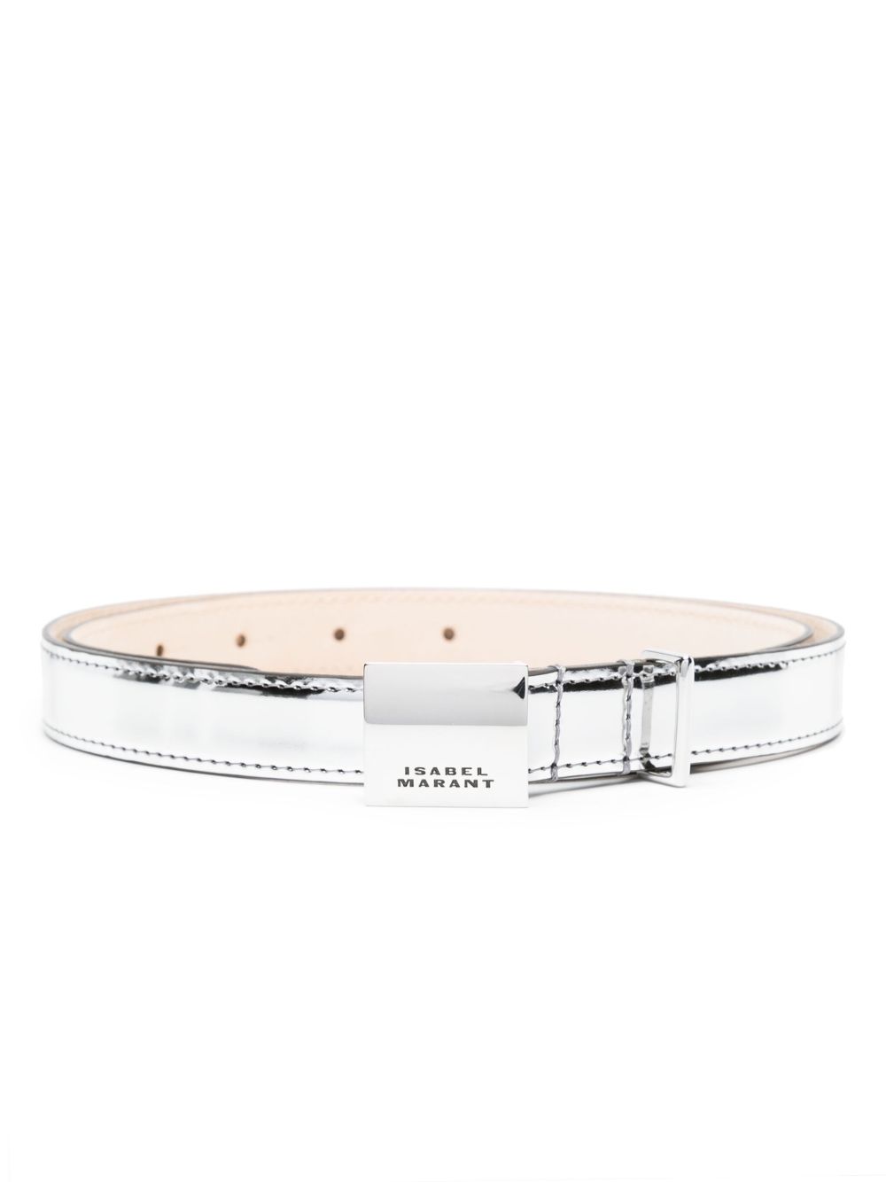 ISABEL MARANT logo雕刻扣环腰带 - 银色