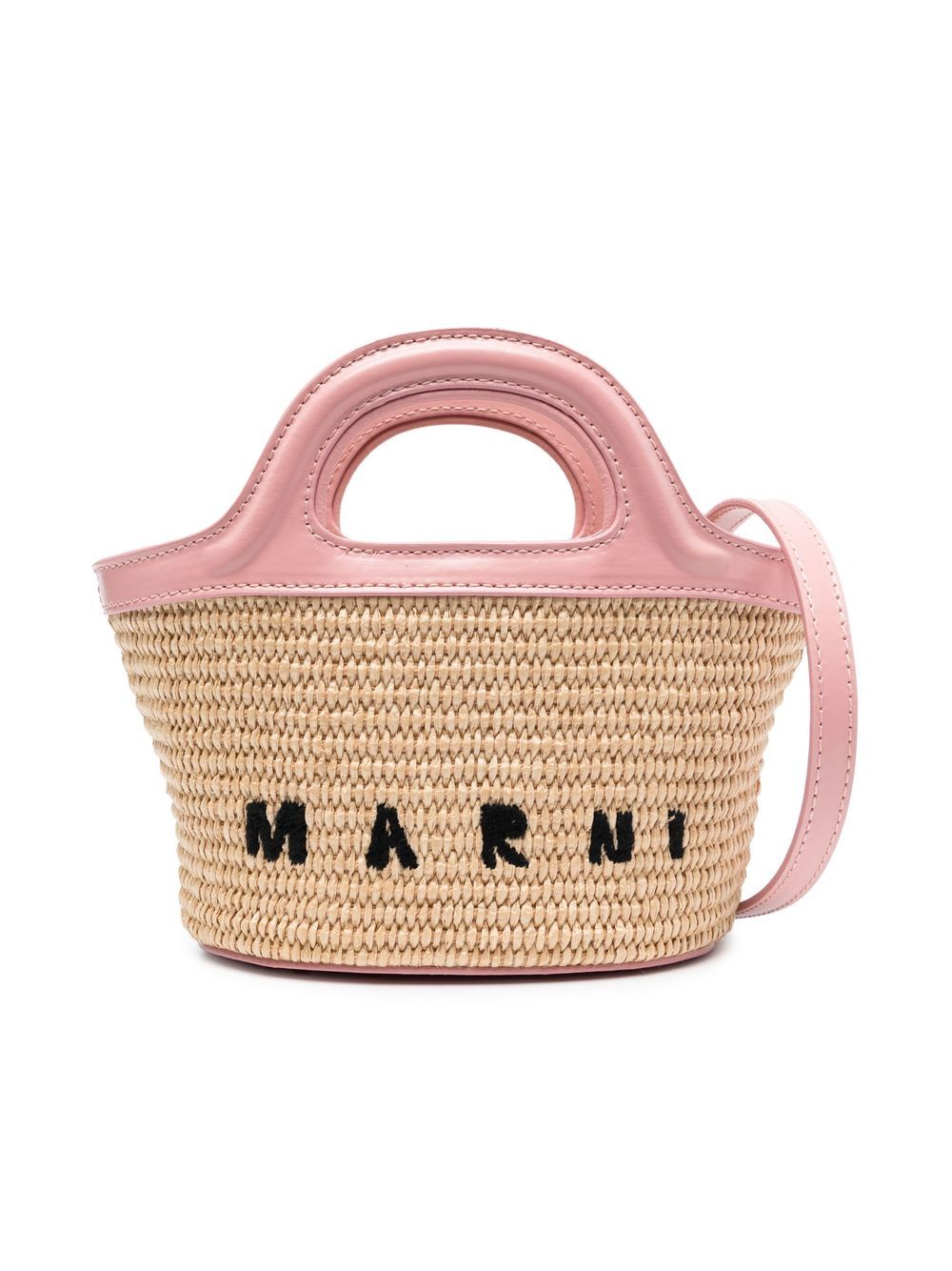 Marni Kids Tropicalia 拉菲草单肩包 - 中性色