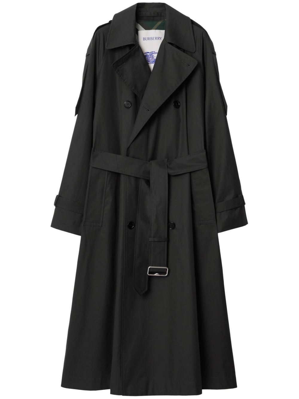 Burberry 长款束腰风衣 - 黑色