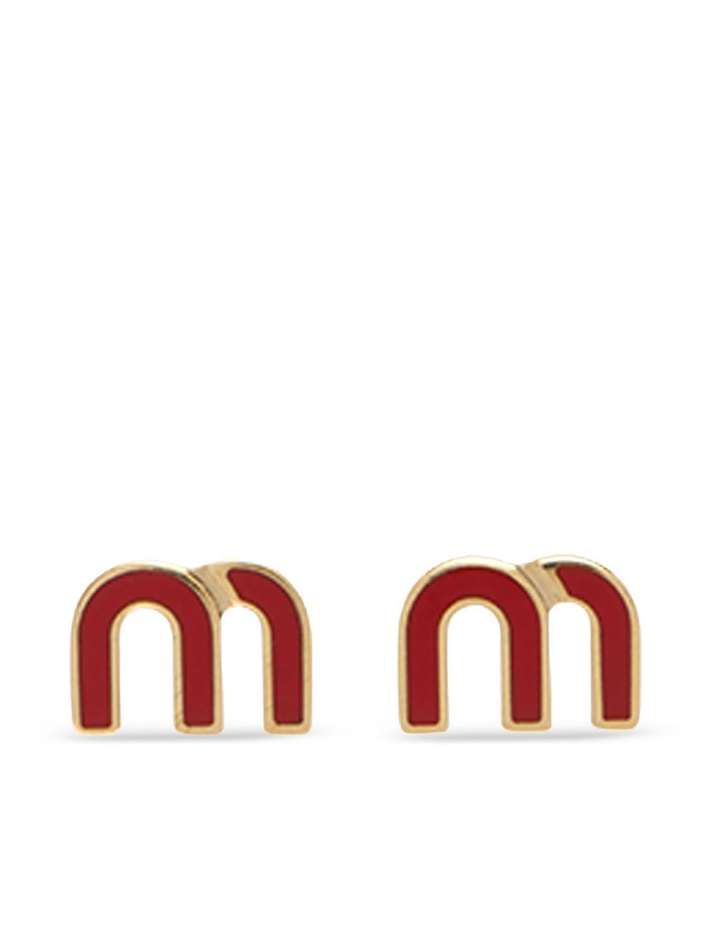 Miu Miu 经典logo耳钉 - 红色