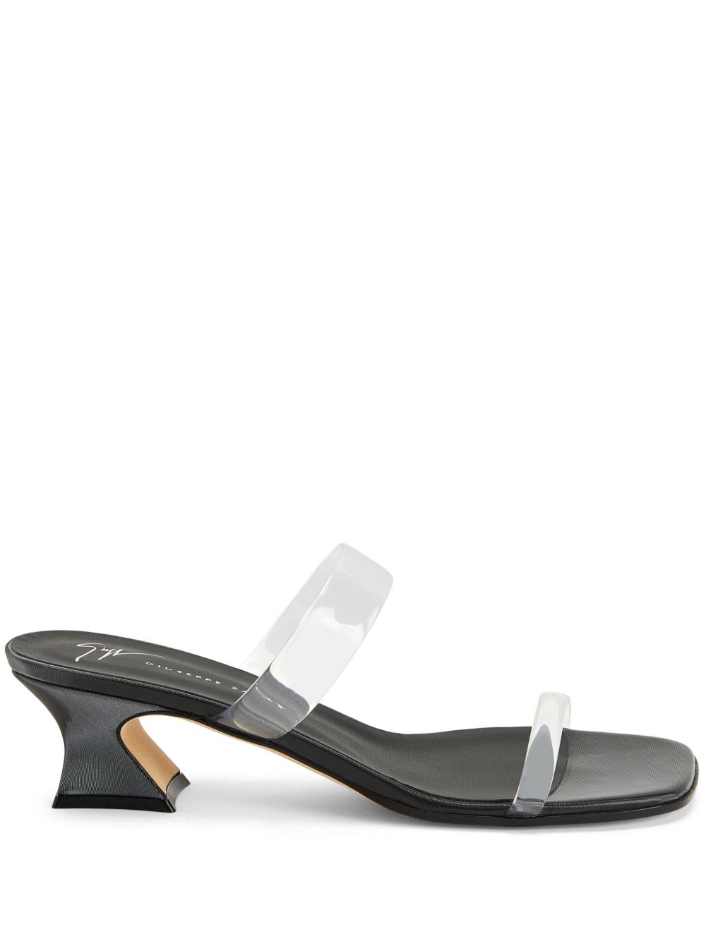 Giuseppe Zanotti Aude Plexi 露趾低跟穆勒鞋 - 黑色