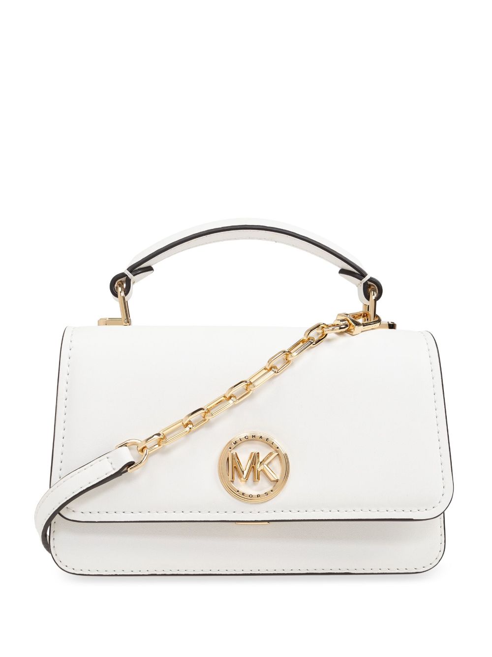 Michael Michael Kors logo标牌皮质手提包 - 白色