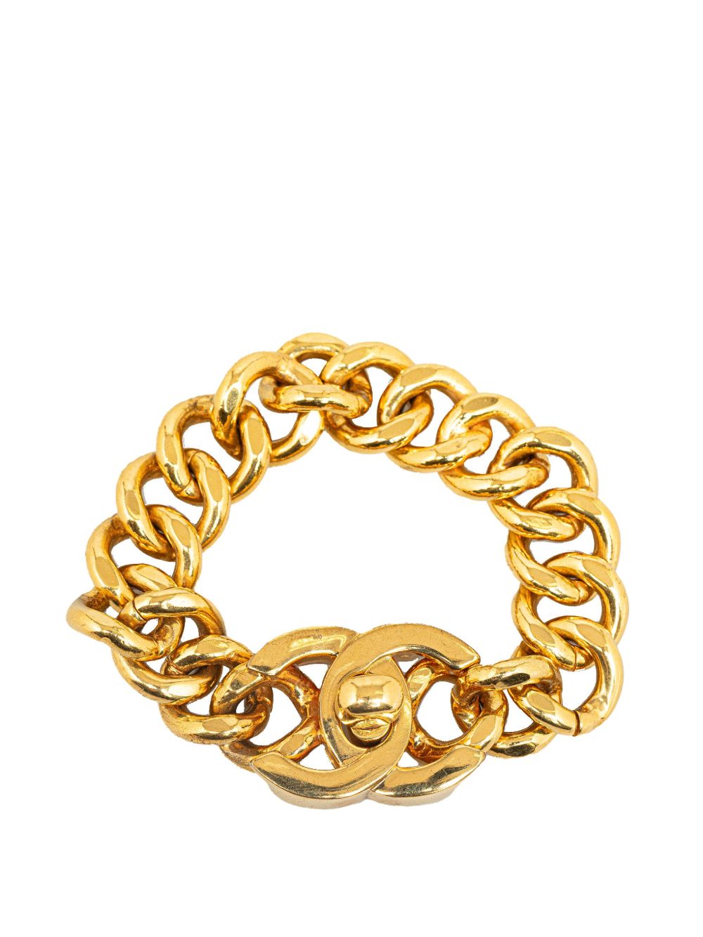 CHANEL Pre-Owned CC Turnlock Chain 装饰手链（1995年典藏款） - 金色