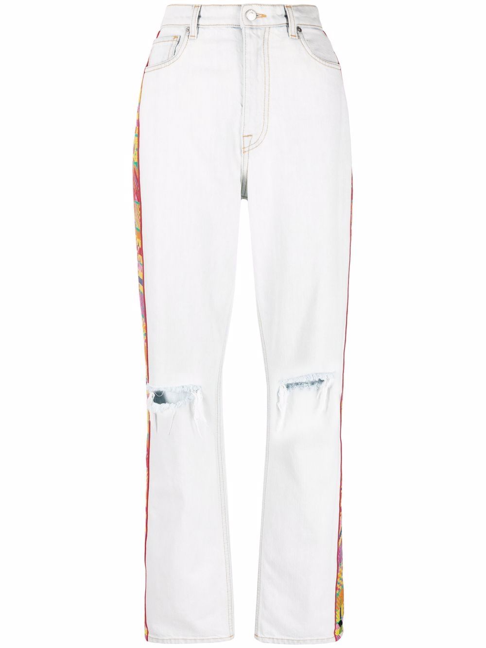 ETRO 刺绣边饰直筒牛仔裤 - 蓝色