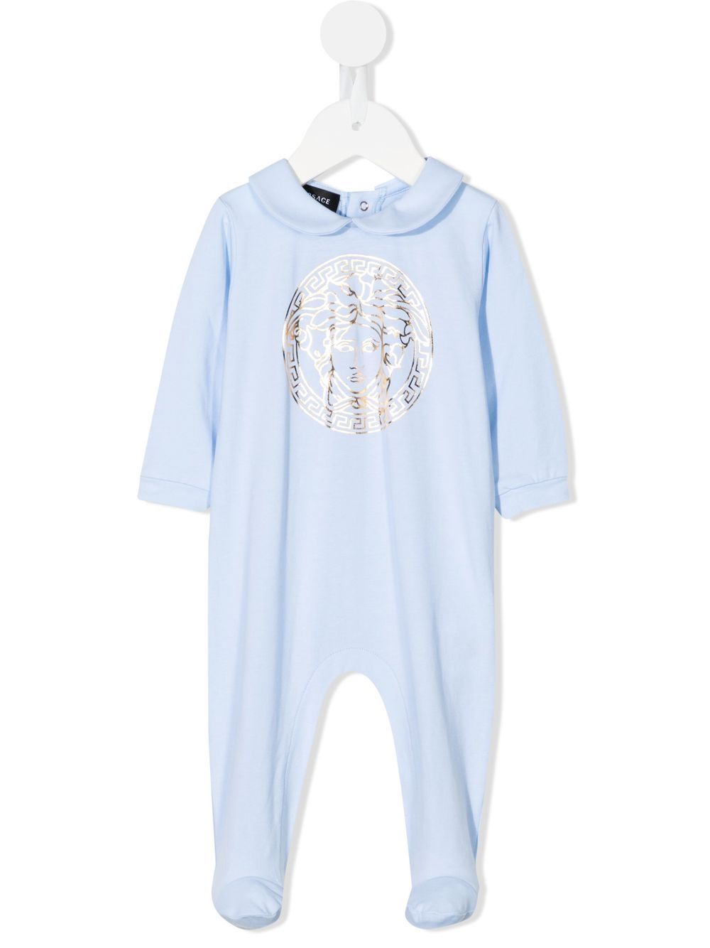 Versace Kids 范思哲 美杜莎logo印花连体衣套装 - 蓝色