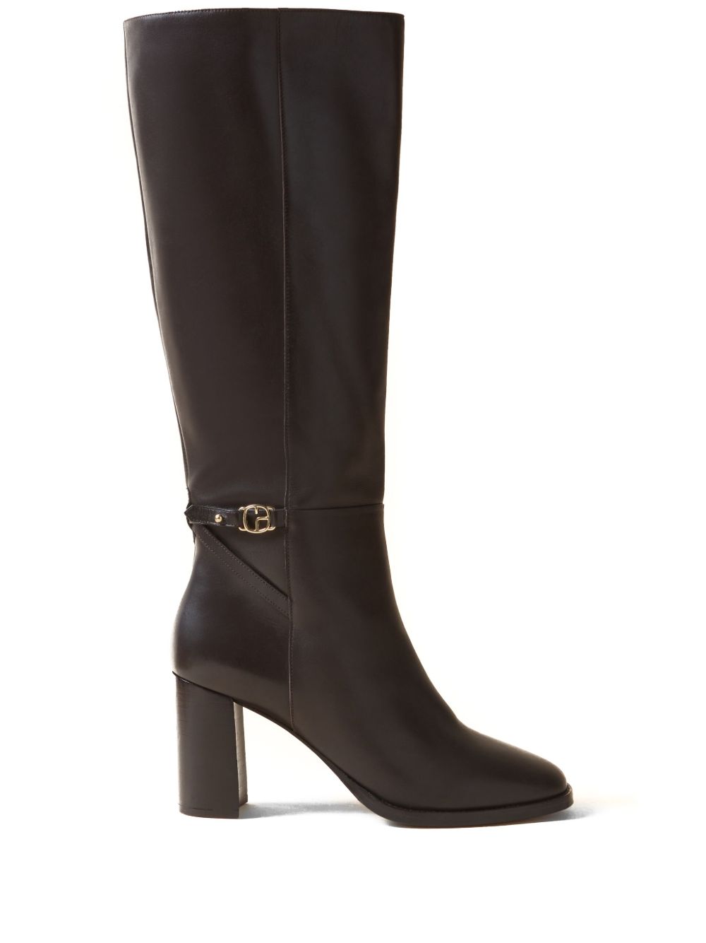 Claudie Pierlot CP logo标牌中跟靴（7.5厘米） - 褐色