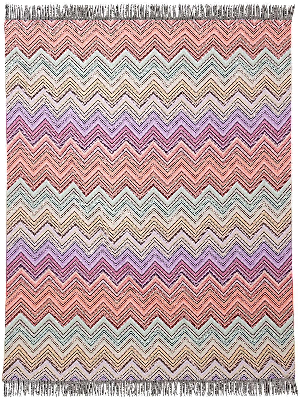 Missoni Home Perseo 多色Z字形图案盖毯 - 黑色