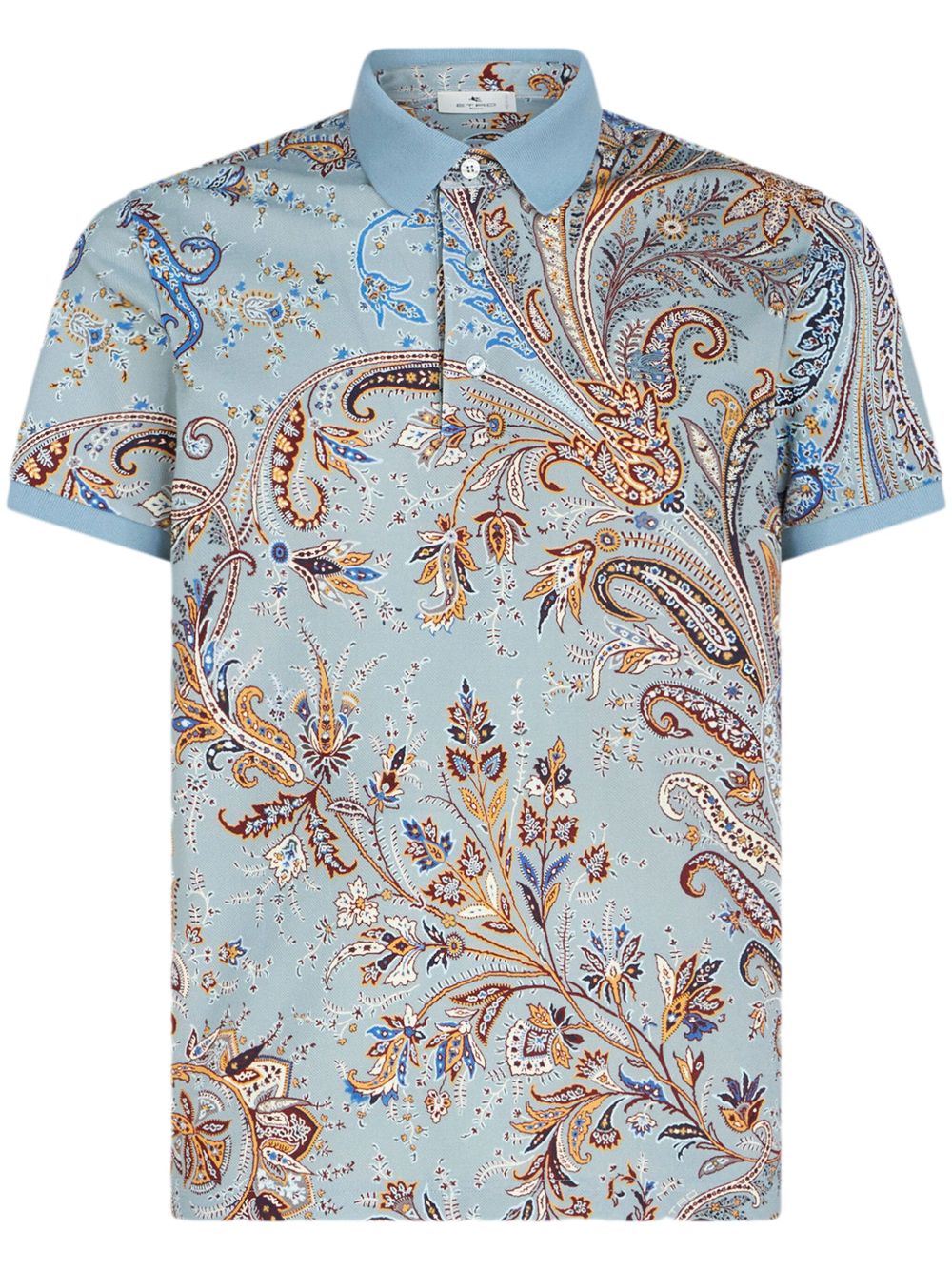 ETRO 佩斯理印花棉polo衫 - 蓝色