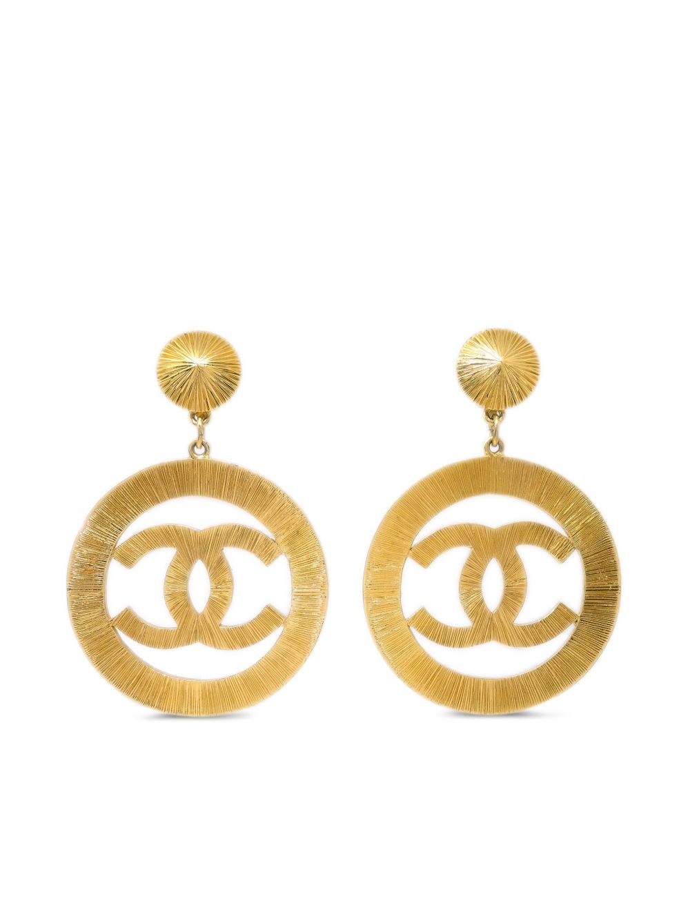 CHANEL Pre-Owned CC 吊饰夹扣式耳环（1993年典藏款） - 金色