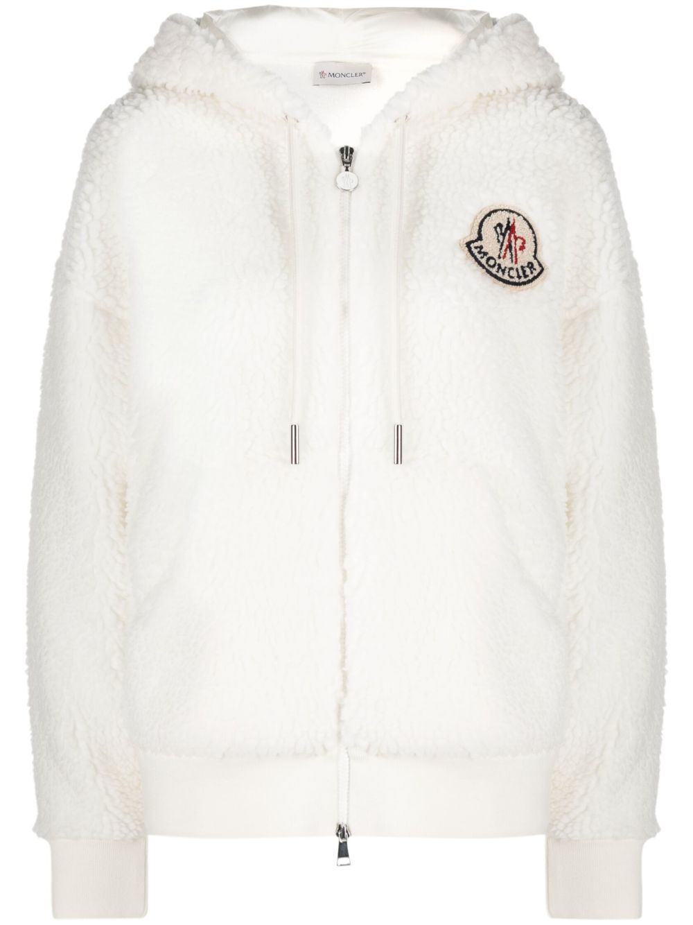 Moncler Teddy 抓绒拉链连帽衫 - 白色