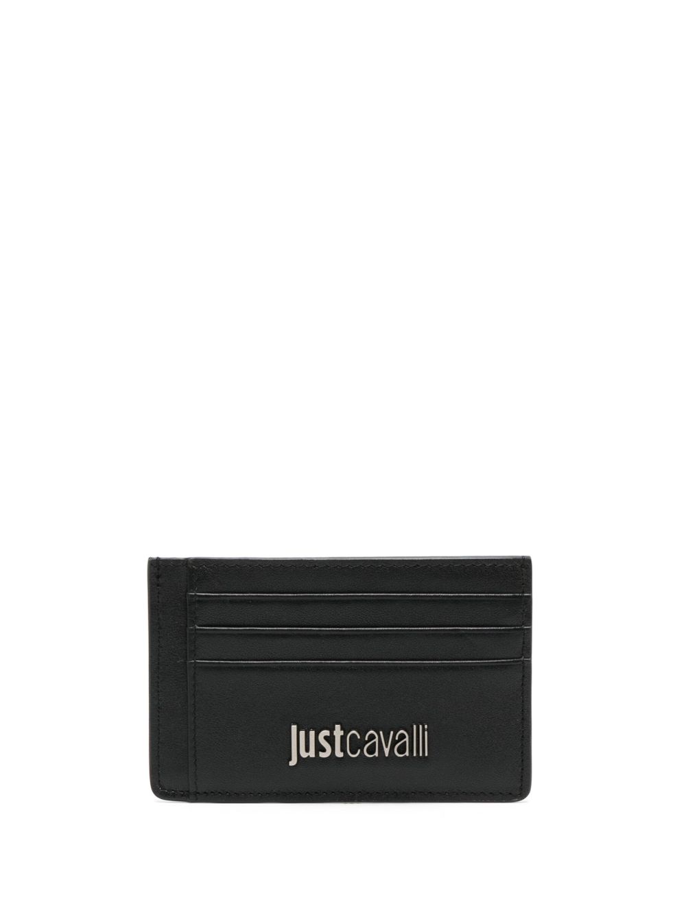 Just Cavalli logo皮质卡夹 - 黑色