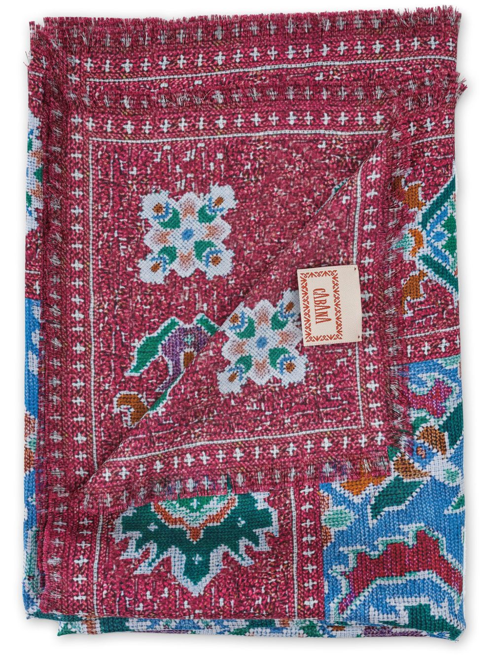 Cabana Fiamma silk scarf - 红色