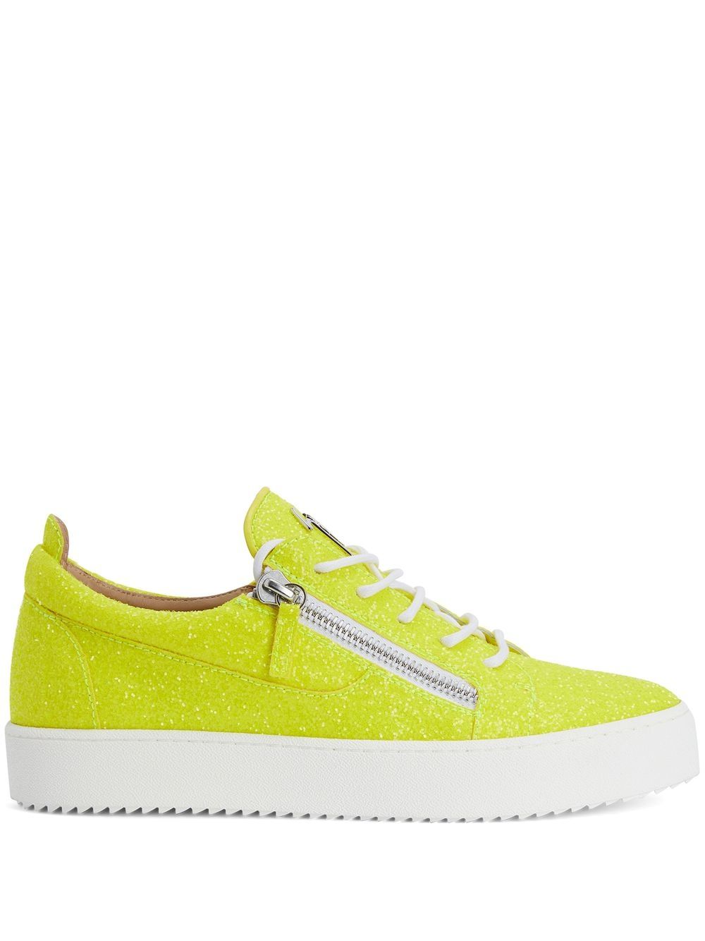 Giuseppe Zanotti Frankie 亮片金葱低帮运动鞋 - 黄色