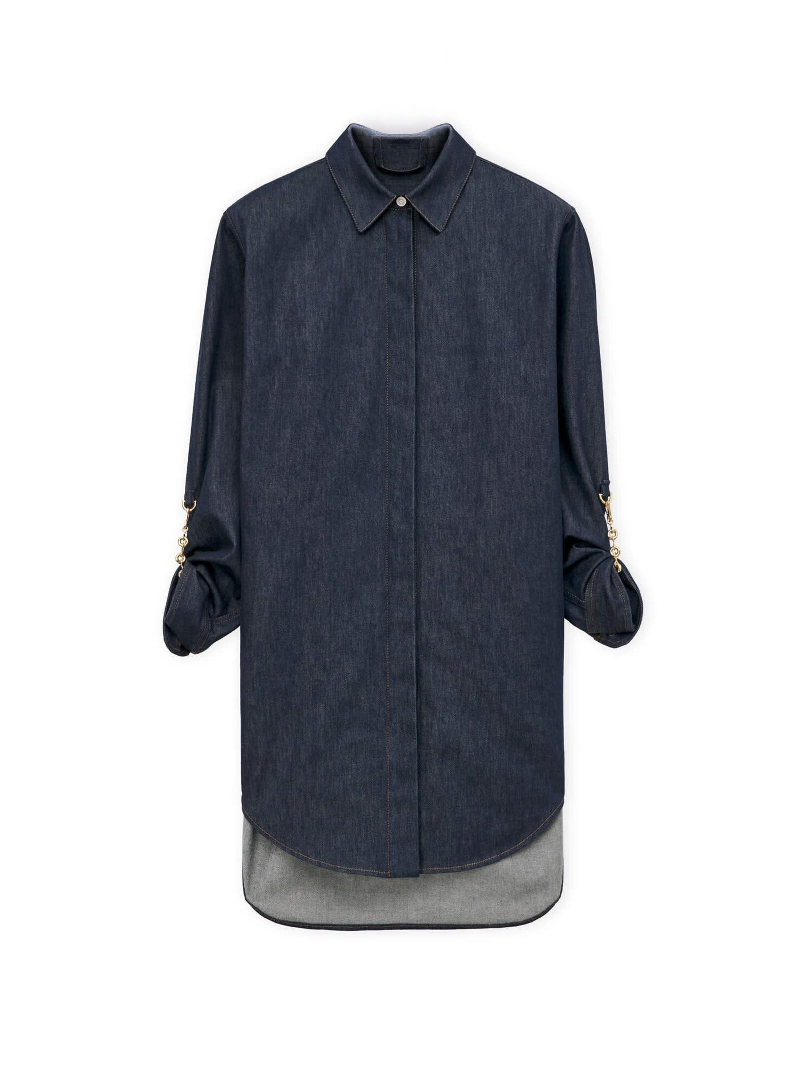 Loewe牛仔链条衬衫裙