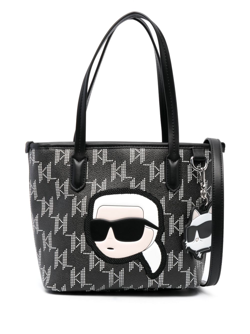 Karl Lagerfeld Ikon Monogram 手提包 - 黑色